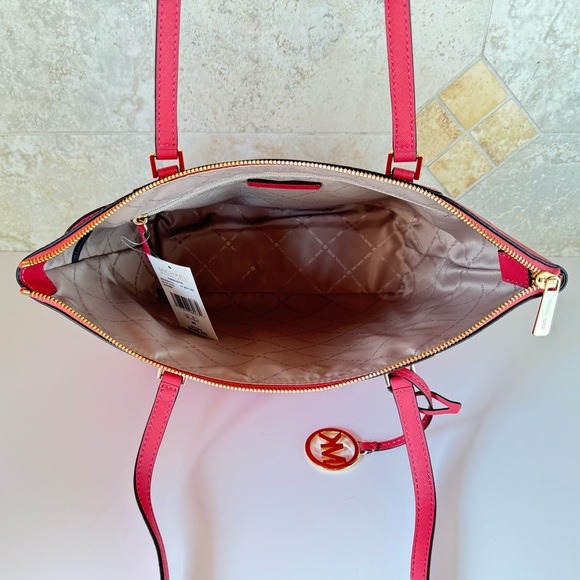 Michael Kors Charlotte Large Shoulder tote Bag Light Berry - Picture 10 of 12